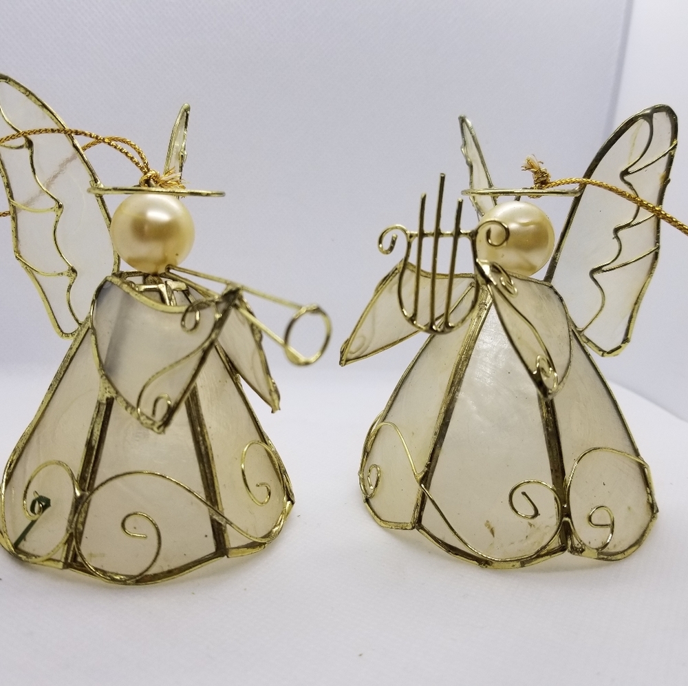 Vintage Acrylic Angel Ornaments (pair)